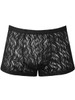 Men's Ripple Pouch Short – Sheer Textured Trunks (Black) by MalePower