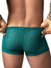 Men's Ripple Pouch Short – Sheer Textured Trunks (Teal) by MalePower