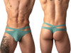 Men's Eco Cozy Cutout Thong – Cutout String Thong Underwear (Green) by MalePower