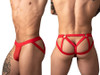 Men's Mesh 2 Strappy Ring Jockstrap – Sheer Mesh Jockstrap Underwear (Red) by MalePower