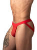 Men's Mesh 2 Strappy Ring Jockstrap – Sheer Mesh Jockstrap Underwear (Red) by MalePower
