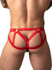 Men's Mesh 2 Strappy Ring Jockstrap – Sheer Mesh Jockstrap Underwear (Red) by MalePower