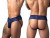 Men's Sassy Lace Skirt Jockstrap – Lace Mesh Jockstrap Underwear (Navy) by MalePower