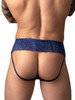Men's Sassy Lace Skirt Jockstrap – Lace Mesh Jockstrap Underwear (Navy) by MalePower
