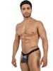 Men's Sheer Blue Camo Mesh Thong – Low-Rise Contour Pouch Underwear by Pikante