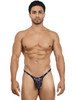 Men's Sheer Blue Camouflage Mesh Bikini – Low-Rise Contour Pouch Underwear by Pikante