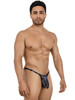 Men's Sheer Blue Camouflage Mesh Bikini – Low-Rise Contour Pouch Underwear by Pikante