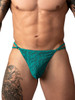 Men's Ripple Micro V-String – Sheer Lace Men's V-String (Teal) by MalePower