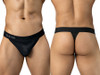 Men's Ulises Thong – Breathable Mesh Enhancing Low-Rise Underwear (Black) by Clever