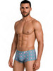 Men’s Printed Trunks – Bold Geometric Stylish Underwear (Printed Blue) by CandyMan