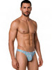 Men’s Printed Thong – Bold Geometric Pattern Underwear (Blue Print) by CandyMan