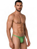 Men’s Printed Thong – Bold Sexy Microfiber Underwear (Green Abstract Print) by CandyMan