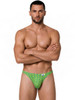 Men’s Printed Thong – Bold Sexy Microfiber Underwear (Green Abstract Print) by CandyMan