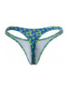 Men’s Printed Thong – Bold Sexy Microfiber Underwear (Navy Geometric Print) by CandyMan