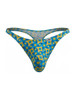 Men’s Printed Thong – Bold Sexy Microfiber Underwear (Turquoise Geometric Mosaic Print) by CandyMan
