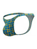 Men’s Printed Thong – Bold Sexy Microfiber Underwear (Turquoise Geometric Mosaic Print) by CandyMan