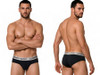 Men’s Briefs – Sleek Supportive Everyday Underwear (Black-Silver) by CandyMan