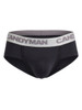 Men’s Briefs – Sleek Supportive Everyday Underwear (Black-Silver) by CandyMan