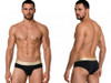 Men’s Briefs – Sleek Supportive Everyday Underwear (Black-Gold) by CandyMan