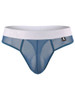 Men's Microfiber Mesh Thong – Breathable Sheer Underwear (Blue) by Xtremen
