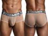 Men's Microfiber Mesh Briefs – Breathable Sheer Underwear (Brown) by Xtremen