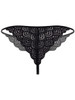 Men’s Lace Thong Briefs – Sheer Seductive Low-Rise Underwear (Black) by CandyMan