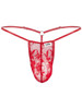 Men’s Lace Thong – Sheer Seductive Minimal Underwear (Red) by CandyMan