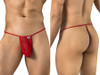 Men’s Lace Thong – Sheer Seductive Minimal Underwear (Red) by CandyMan