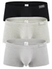 Men's Australian Latin Trunks 3-Pack – Jumbo Enhancement Pouch Low-Rise Boxer Trunks (Multi-Colored) by Clever