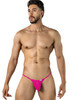 Men’s Lace Thong – Adjustable Strap Sheer Lace Minimal Back (Pink) by CandyMan