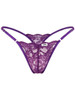 Men’s Lace Thong – Sheer Floral Adjustable Strap Minimal Back (Purple) by CandyMan