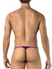 Men’s Lace Thong – Sheer Floral Adjustable Strap Minimal Back (Purple) by CandyMan