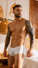 Men’s Invisible Trunks – Low-Rise Stretch Trunks with Contoured Pouch (White) by JOR