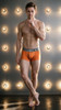 Men’s Microfiber Trunks – Athletic Contour Pouch Performance Underwear (Orange) by Xtremen
