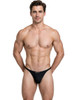 Men’s Microfiber Thong – Minimalist Ergonomic Pouch Barely-There Underwear (Black) by Xtremen