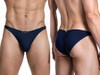 Men’s Microfiber Bikini – Sleek Contoured Pouch Moderate Coverage Underwear (Dark Blue) by Xtremen