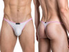 Men’s Microfiber Thong – Ultra-Minimal Contoured Pouch Underwear (White) by Xtremen