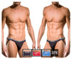 705910-999 Papi Men's 3PK Rib Jockstrap Color Black-Red-Turquoise