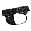 Men’s Lace Thong Lingerie – Sheer Sexy Underwear (Black) by CandyMan