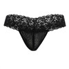 Men’s Lace Thong Lingerie – Sheer Sexy Underwear (Black) by CandyMan