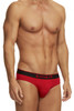 980403-950 Papi Men's 3PK Cotton Stretch Briefs Color Red-Gray-Black