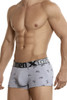 51437C Xtremen Men's Bicycle Print Boxer Briefs Color Light Gray