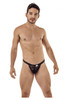 99420 CandyMan Men's Double Lace Thong Color Black