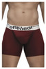 EW0934 ErgoWear Men's FEEL Modal Long Boxer Briefs Color Burgundy