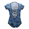 99438 CandyMan Men's Floral Bodysuit Color Blue