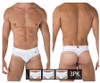 91031-3 Xtremen Men's 3-PK Piping Thongs Color White