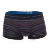 554569-968 Papi Men's Pencil Stripe Brazilian Trunks Color Black-Blue