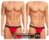 980902-950 Papi Men's 3PK Cotton Stretch Thong Color Red-Gray-Black