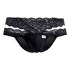 99487 CandyMan Men's Lace Double Bikini Color Black
