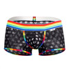 99511* CandyMan Men's Polka Mesh Trunks Color Black-Rainbow